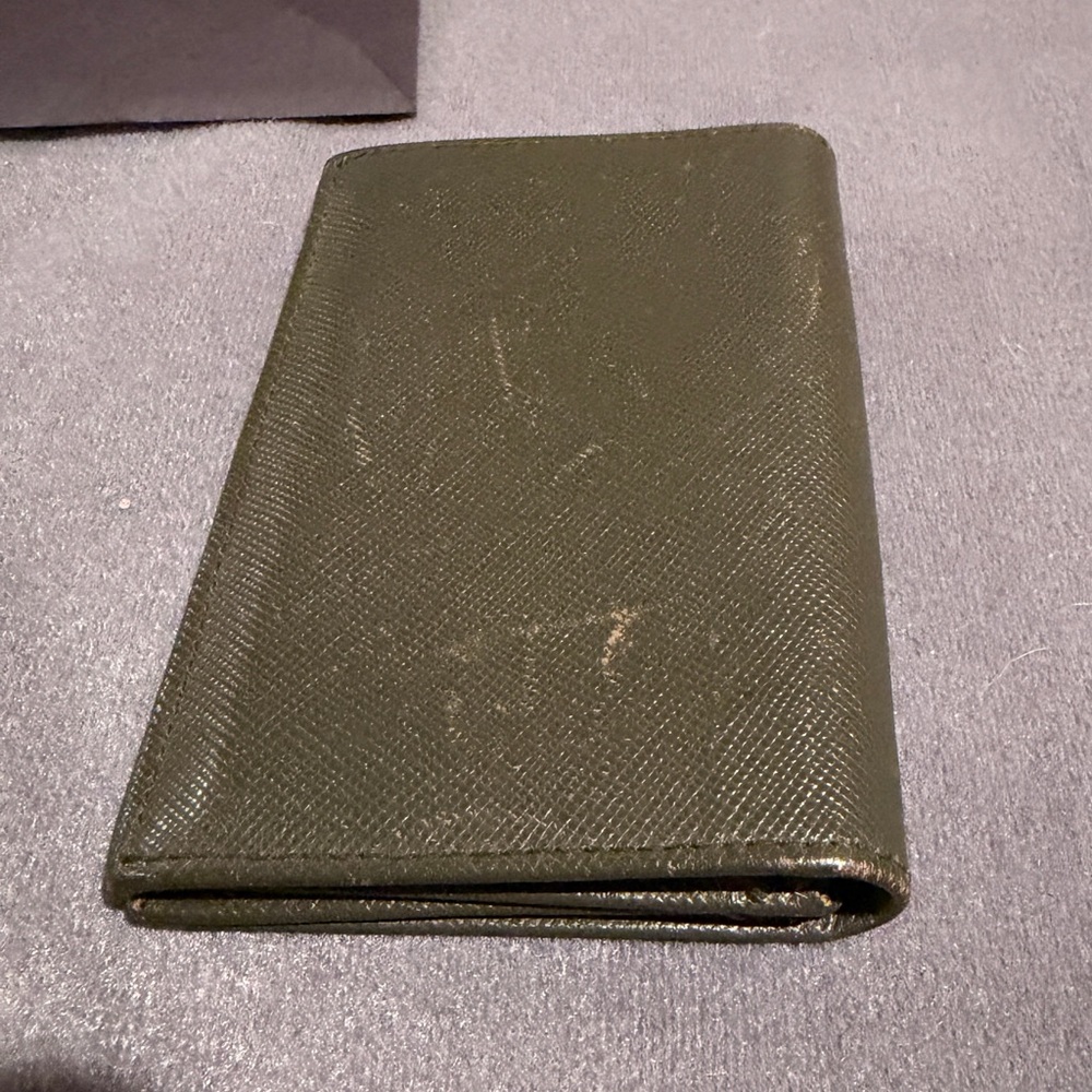 Prada Saffiano Leather Wallet 2M0945 Tundra Olive Green Billfold Authenticated - Picture 7 of 16